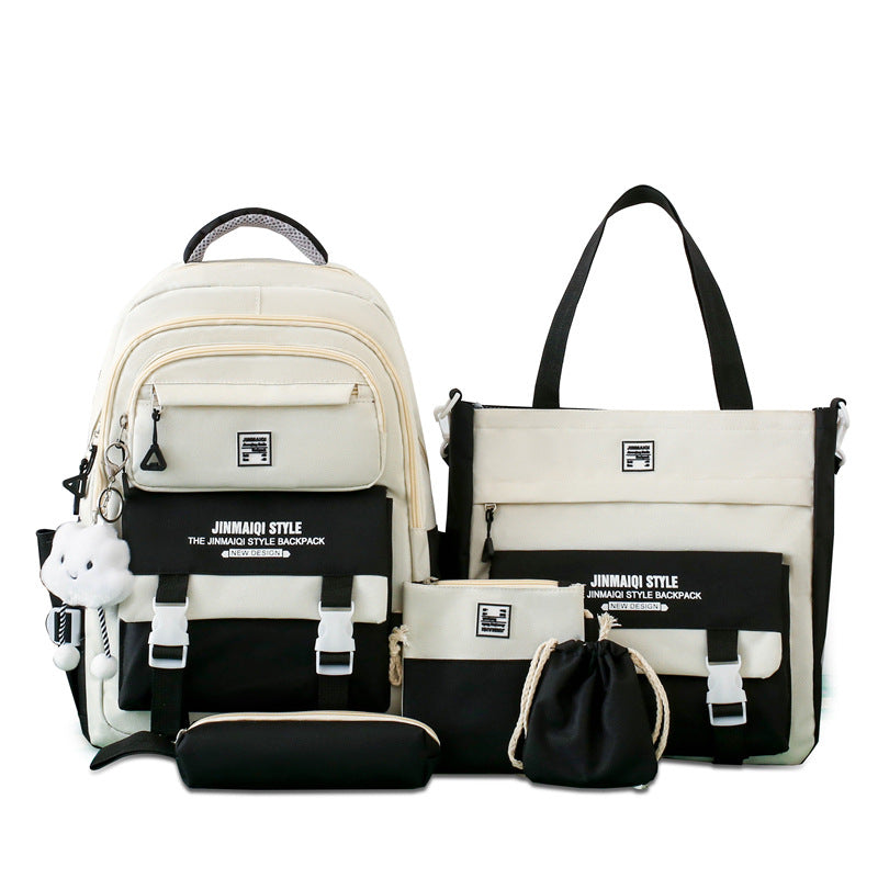 Match Sets Female Korean Style Mori Durable Large Capacity Middle School Students' Schoolbags