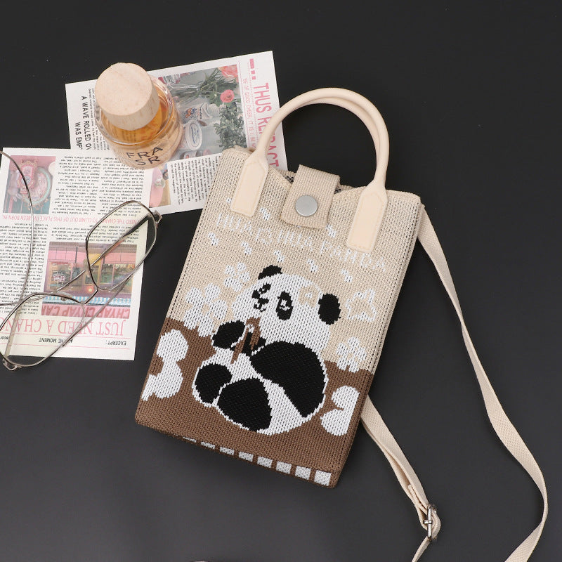 Knitted Lightweight Mobile Panda Fresh Series Bags