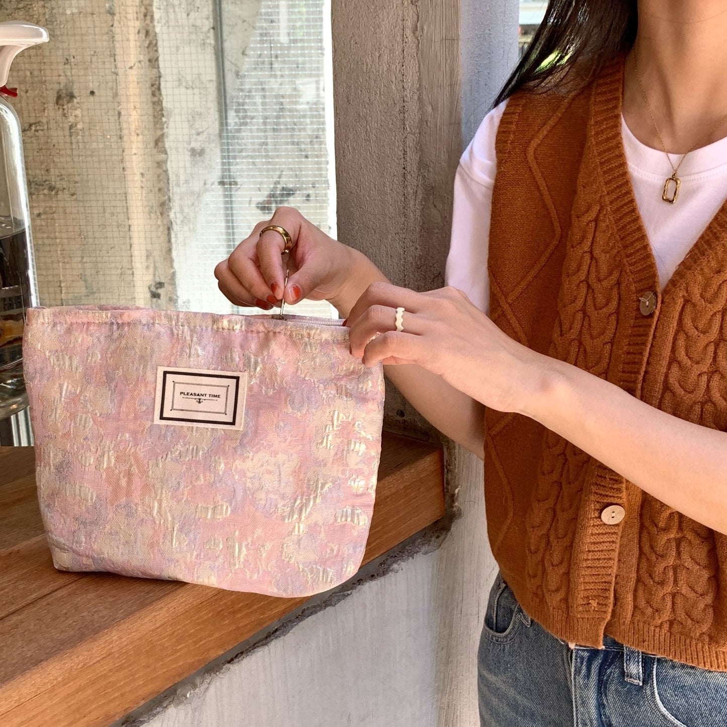 Take It With You Wash Texture Cosmetic Bags