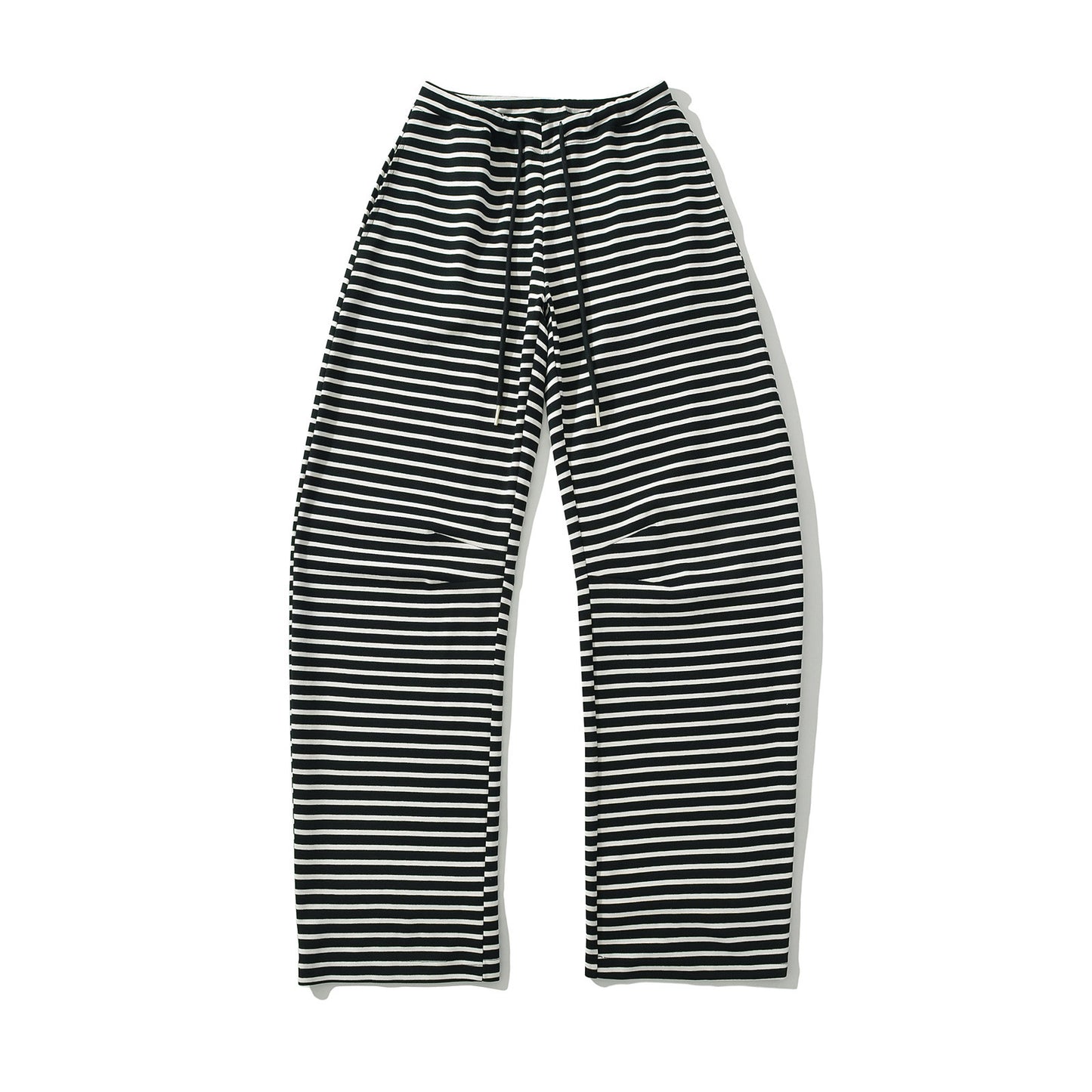 Korean Style Lazy Striped Banana Early Spring Loose Elastic Pants