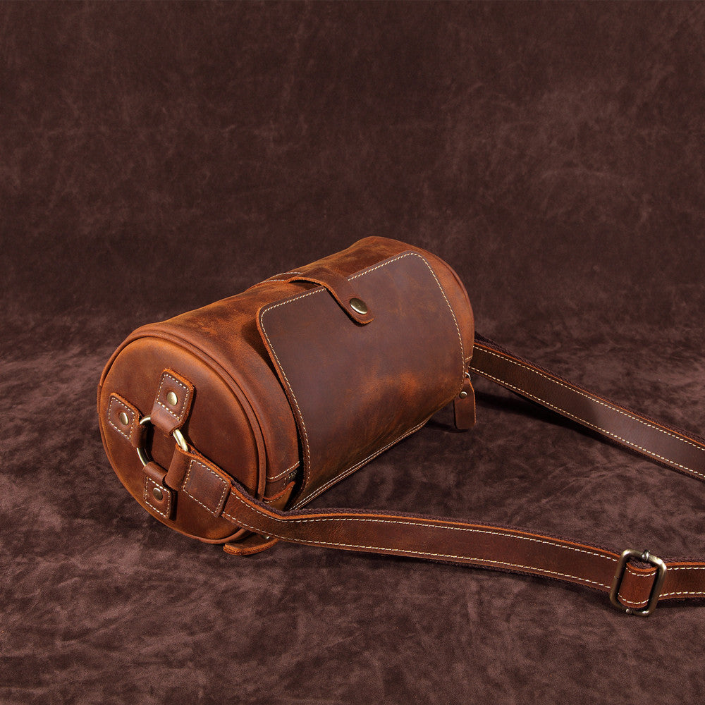 Men's Horse Leather First Layer Cowhide Postman Men's Shoulder Bags