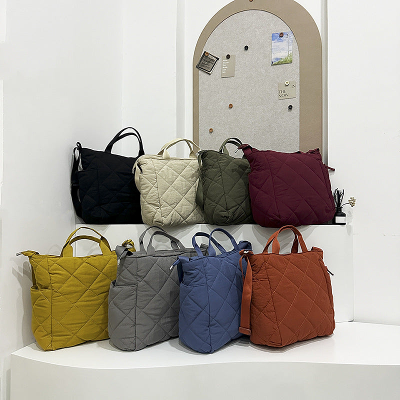 Large Capacity Down Cotton Jacket Embroidered Shoulder Bags