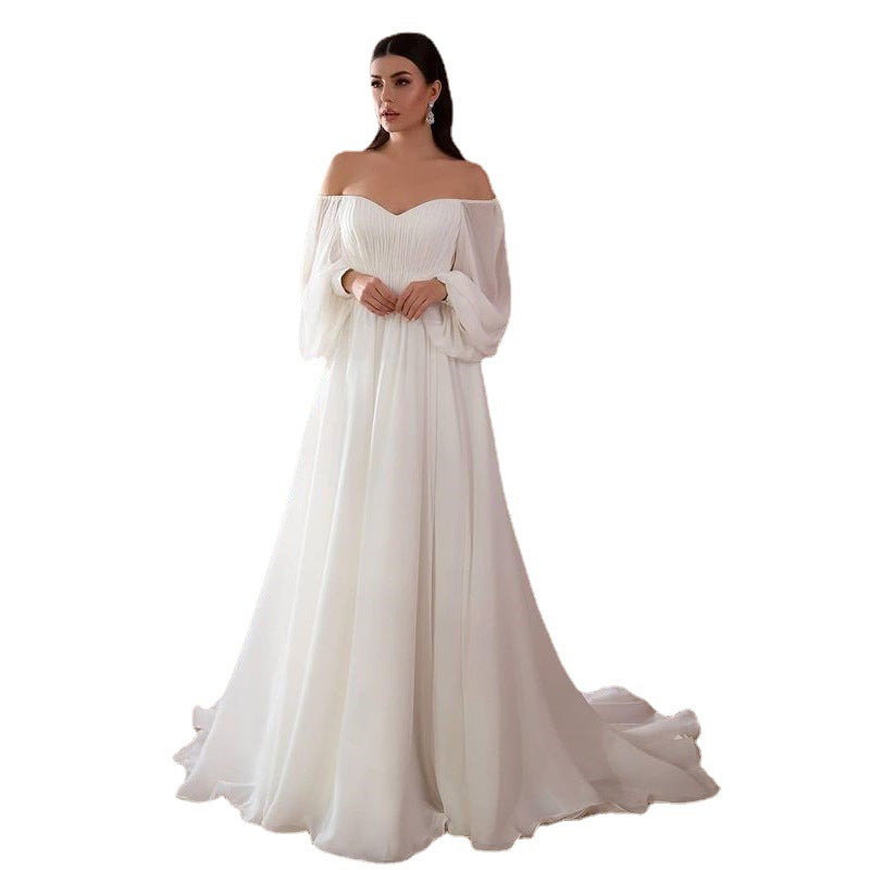 Women's Trendy Formal Dress Solid Color Wedding Dresses