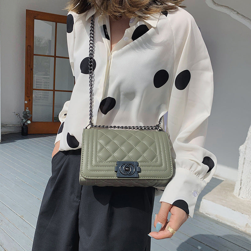 Women's Trendy Chic Rhombus Chain Western Style Shoulder Bags