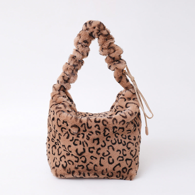 Women's Fur Korean Style Leopard Print Fashion Crossbody Bags