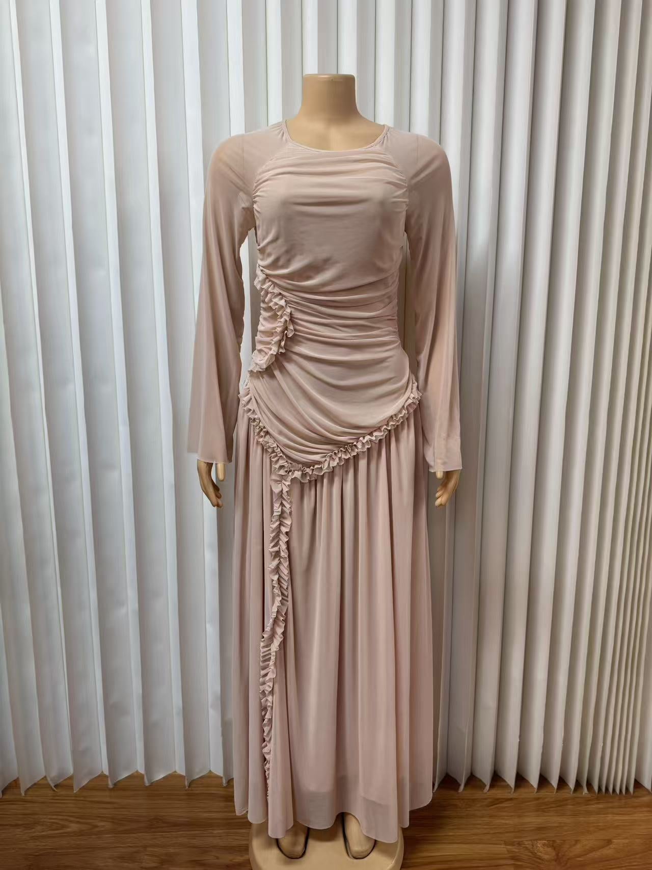 Women's African Long Sleeve Elegant Dress Round Dresses