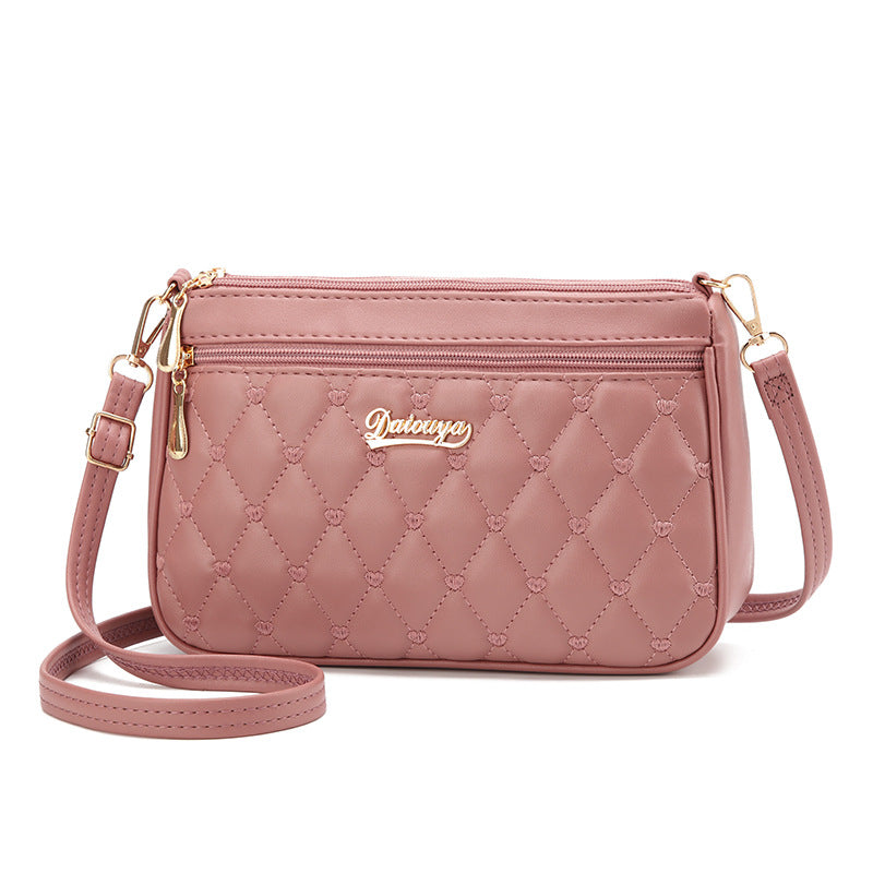 Simple Fashion Solid Color Embroidery Style Crossbody Bags