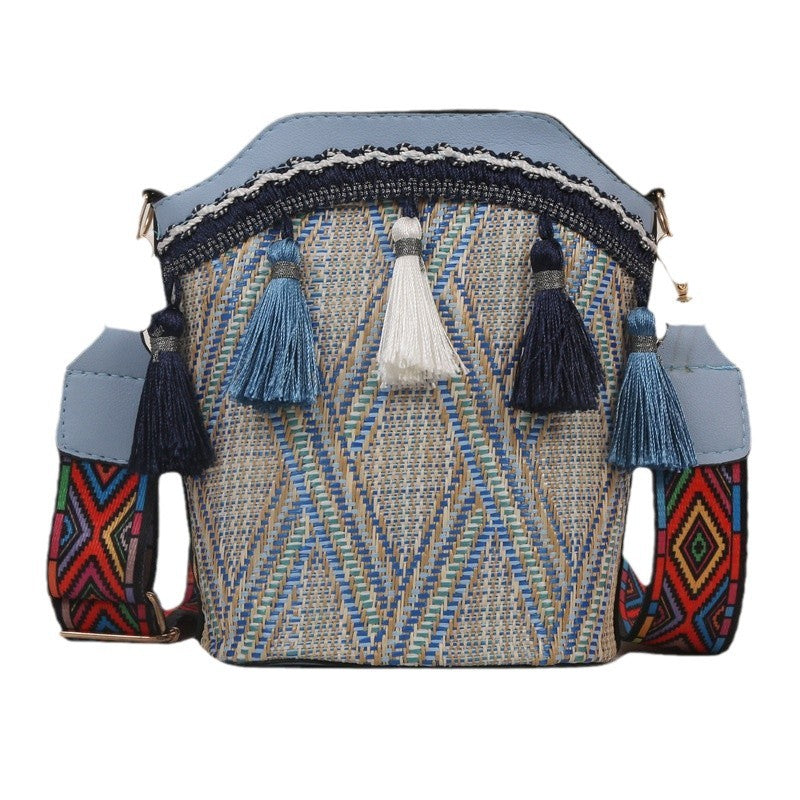 Women's Korean Fashion Artistic Ethnic Style Tassel Shoulder Bags