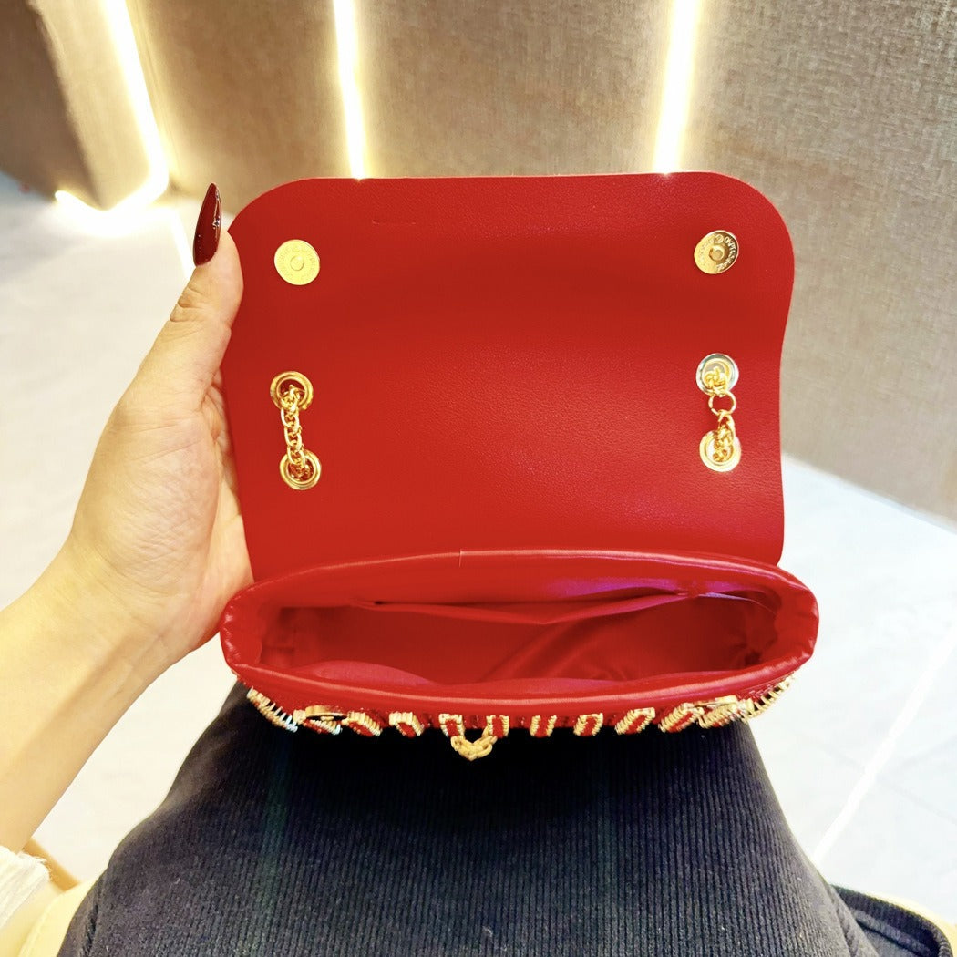 Fashion Elegant Red Bridal Wedding Banquet Clutch Evening Bags