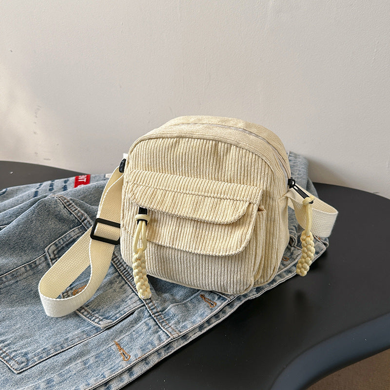 Women's Corduroy Spring Fashion Solid Color University Bags