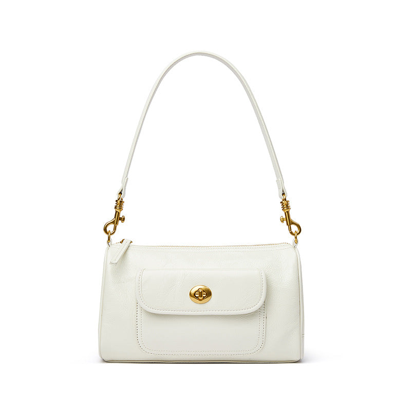 Women's High-grade Leather Pillow Fashionable Retro Underarm Shoulder Bags