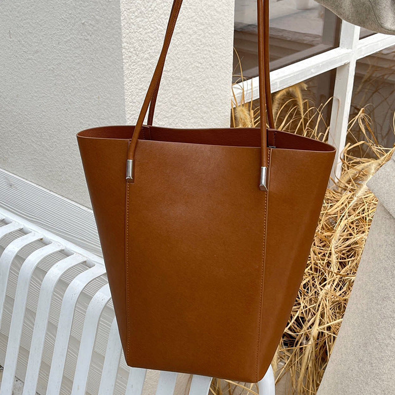 Women's Genuine Leather Cowhide Idle Style Large Crossbody Bags