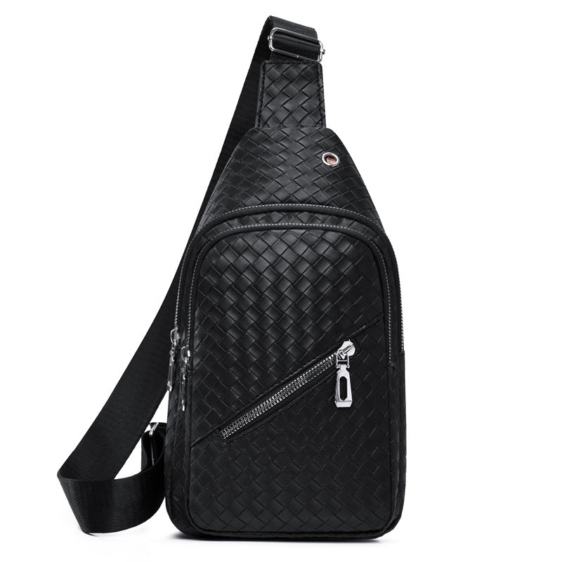 Men's Trendy Soft Leather Simple Waterproof Leisure Men's Chest Bags