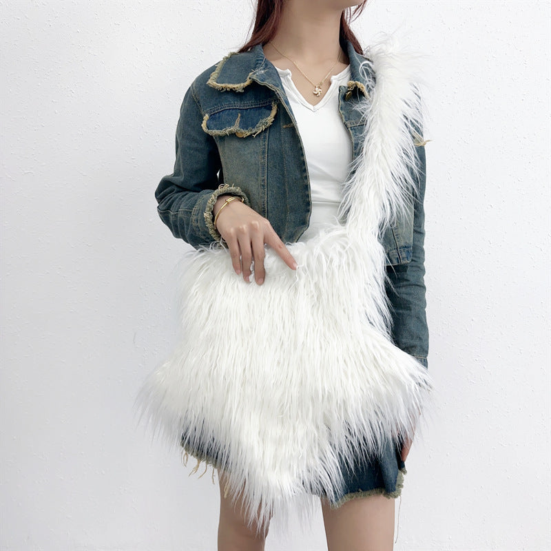 Plush Dopamine Wear Niche Hot Furry Crossbody Bags