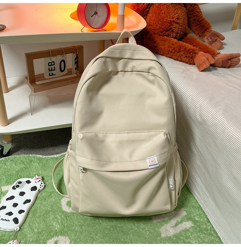Soft Solid Color Large Capacity Female Backpacks