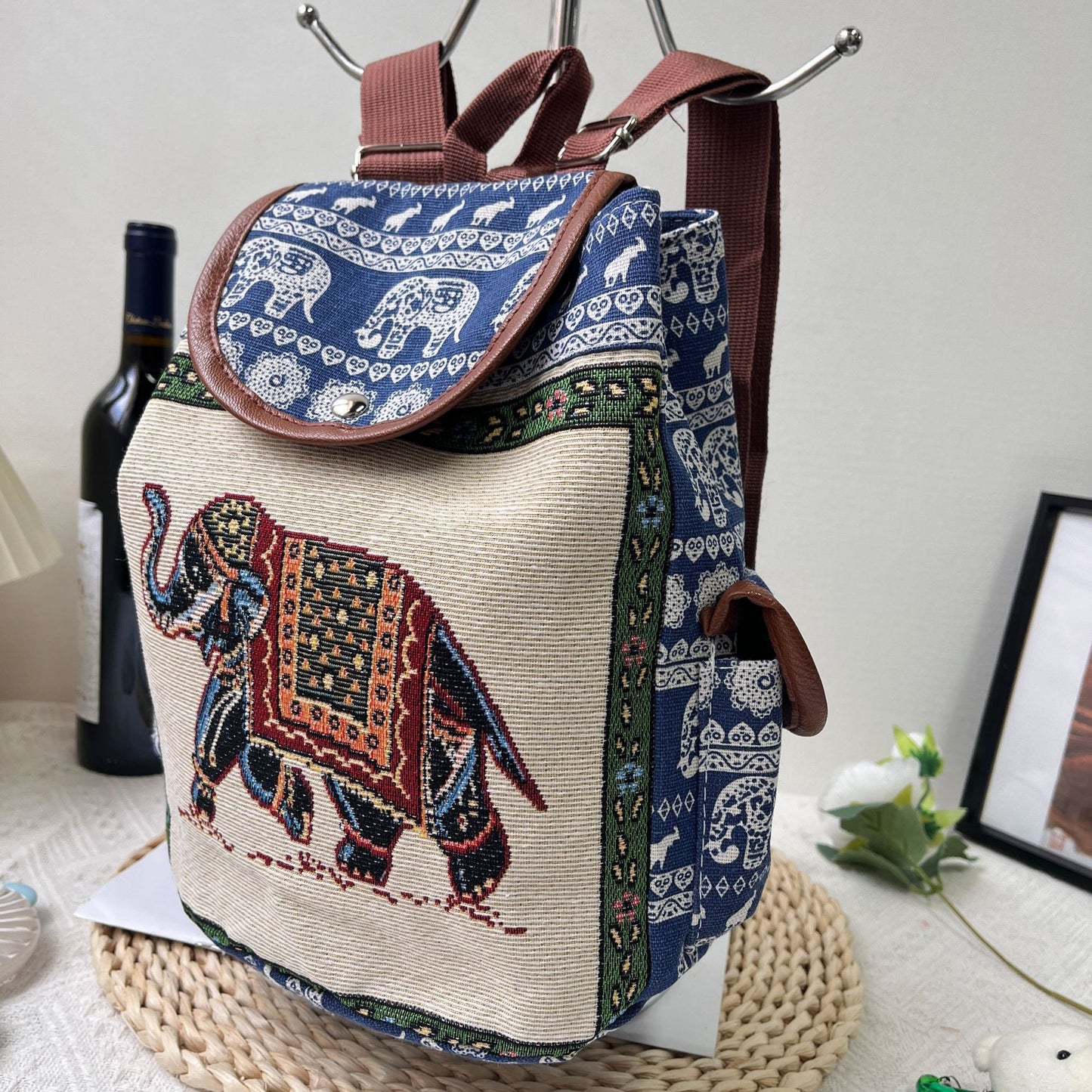 Retro Ethnic Style Special Drawstring Cover Backpacks