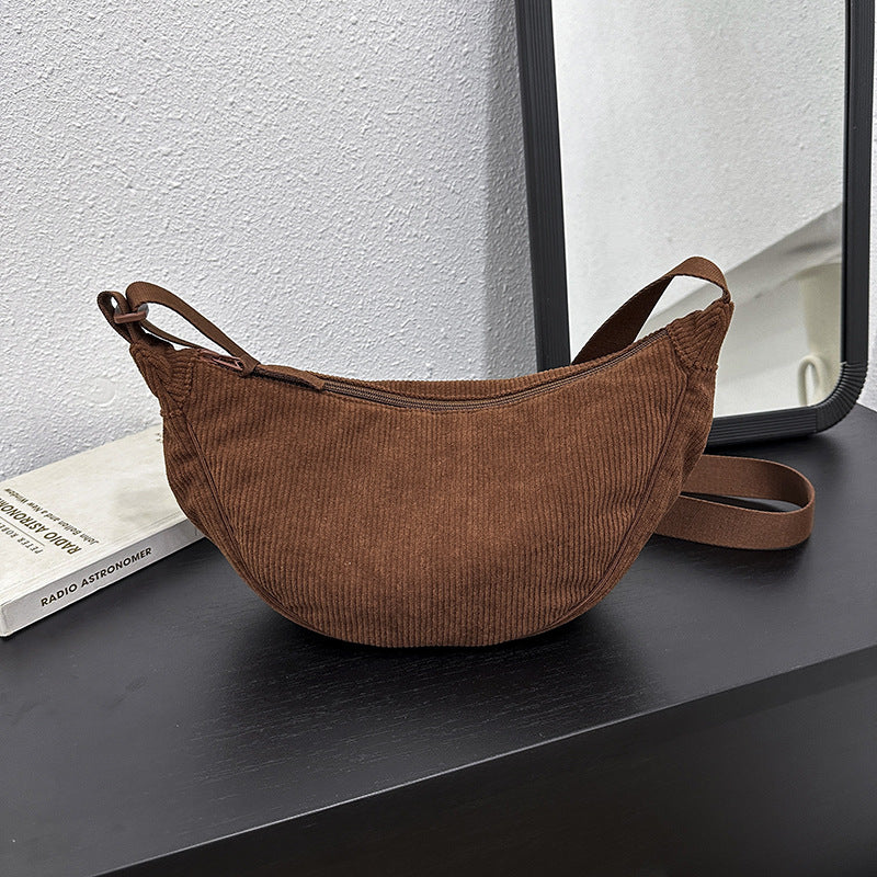 Women's & Men's & Waterproof Dumpling Corduroy Underarm Lightweight Crossbody Bags