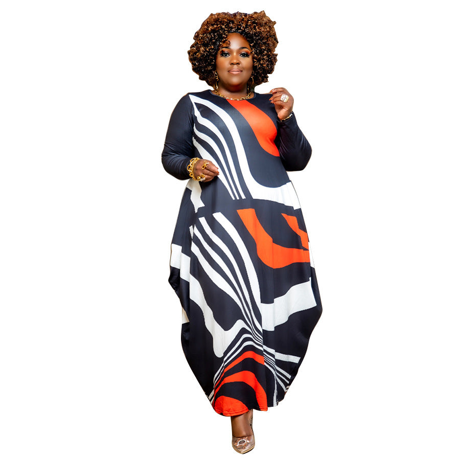 Women's Large Irregular Dress Long Sleeve Big Dresses