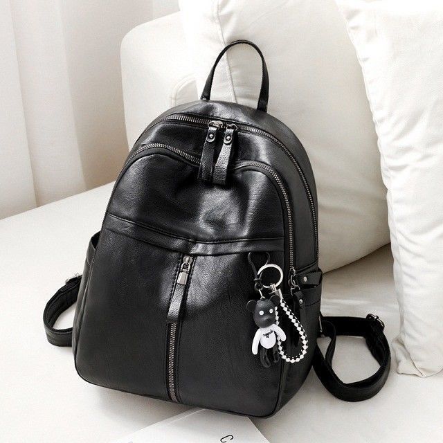 Women's Soft Leather Textured Large Capacity Leisure Backpacks