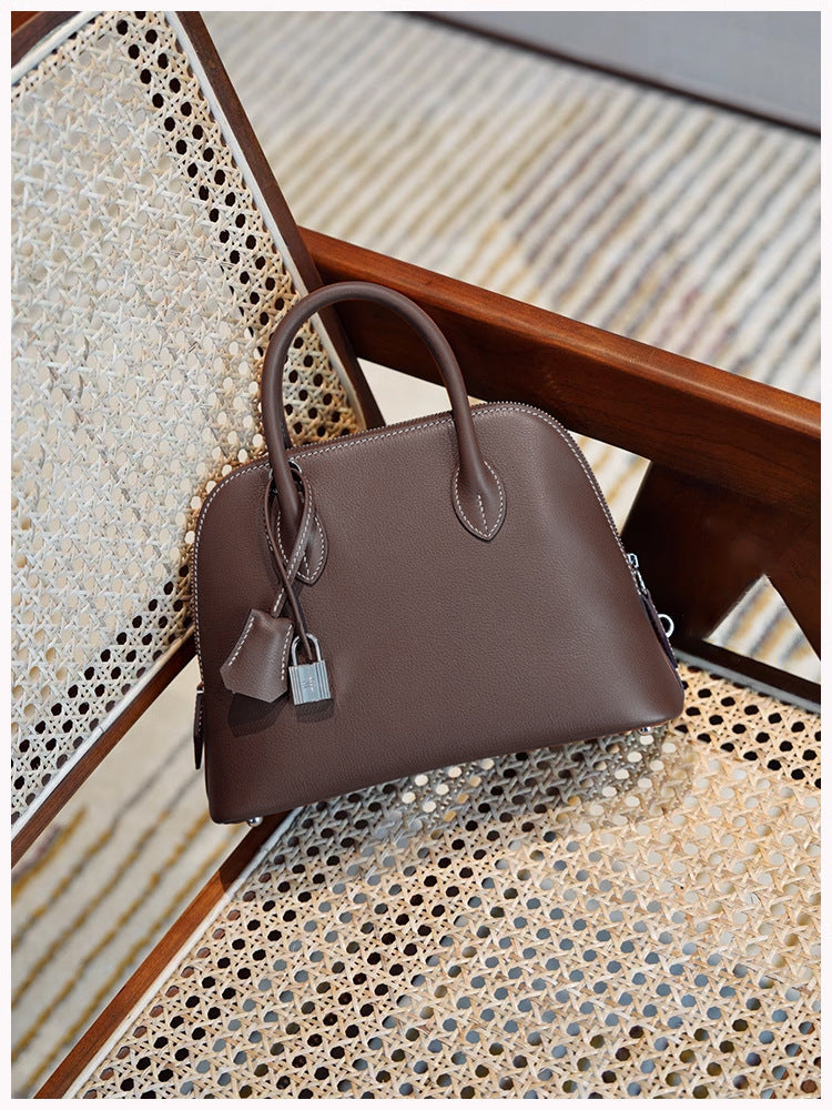 Women's Artisan Bowling Shell Top Layer Cowhide Crossbody Bags