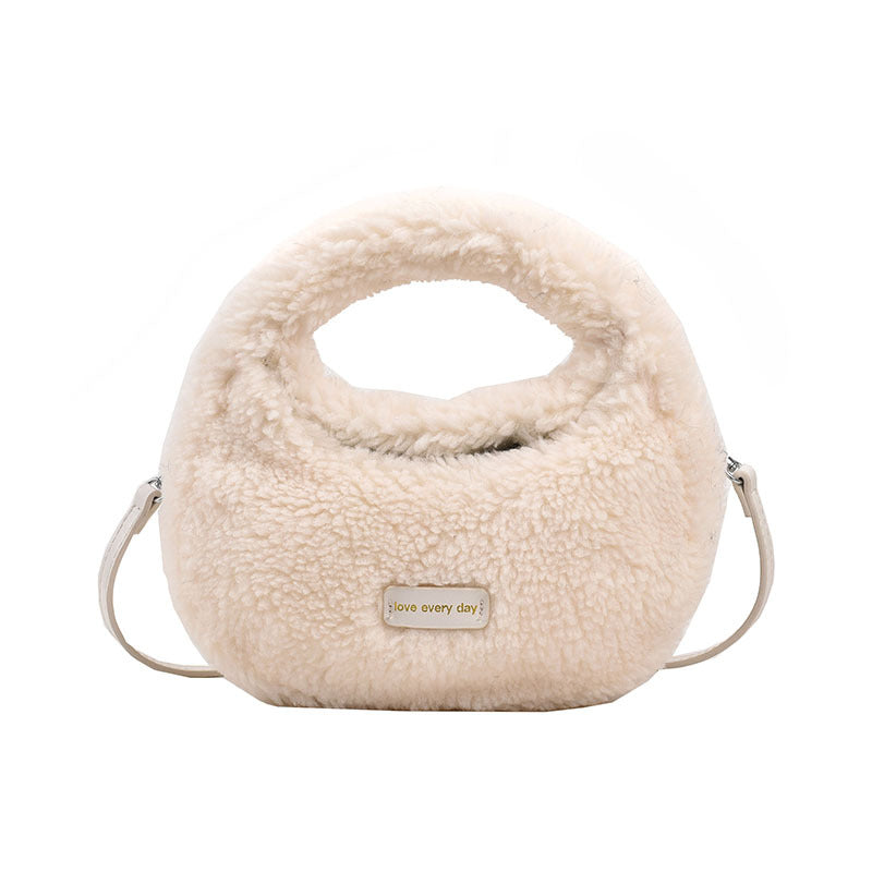 Women's Design Lamb Wool Fashionable Korean Style Crossbody Bags