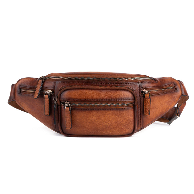 First Layer Vegetable Tanning Leather Retro Men's Waist Packs