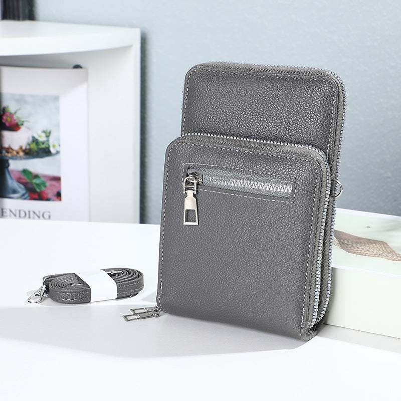 Men's Mobile Solid Color Zipper Households Large Men's Messenger Bags