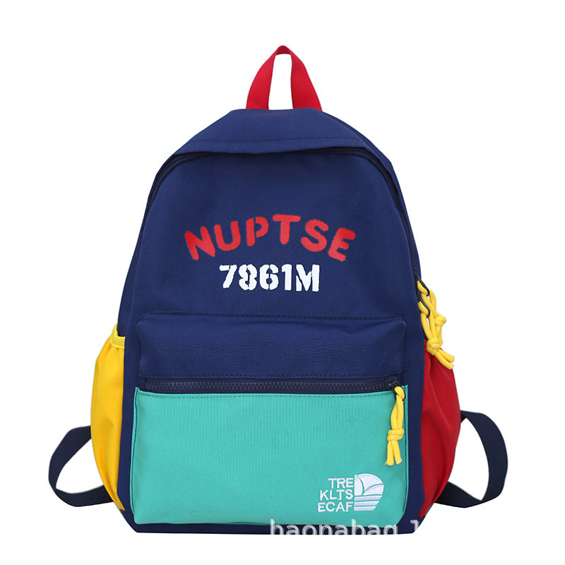 Children's Cute Printing Color Contrast Boy Backpacks