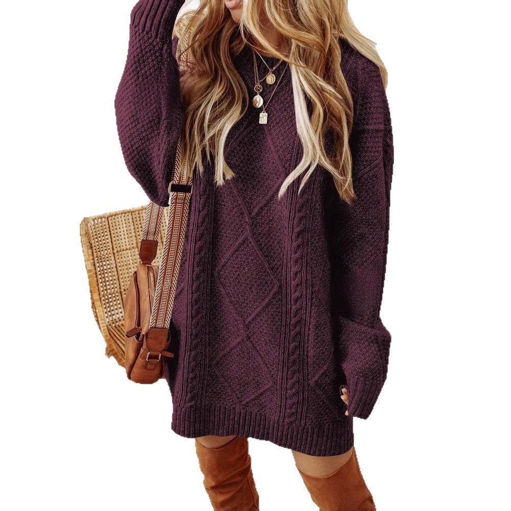 Women's Winter Vintage Textured Casual Loose Slim Sweaters