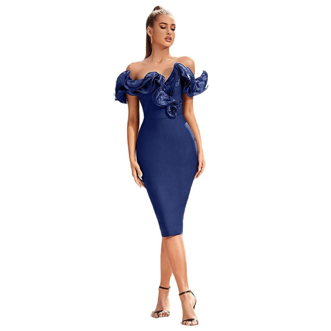 Ruffled Bandage Dress Sexy Tube Party Dresses