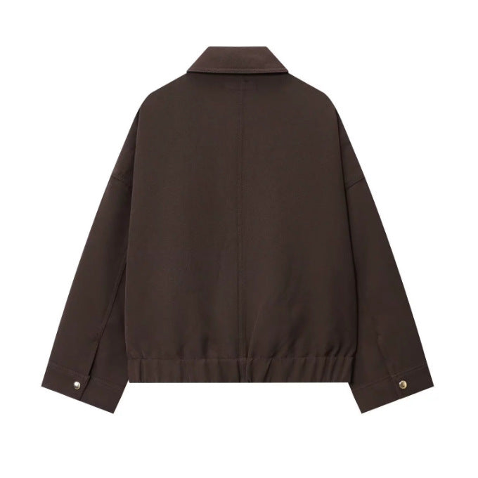 Women's Casual Loose Fitting Pocket Decoration Jackets
