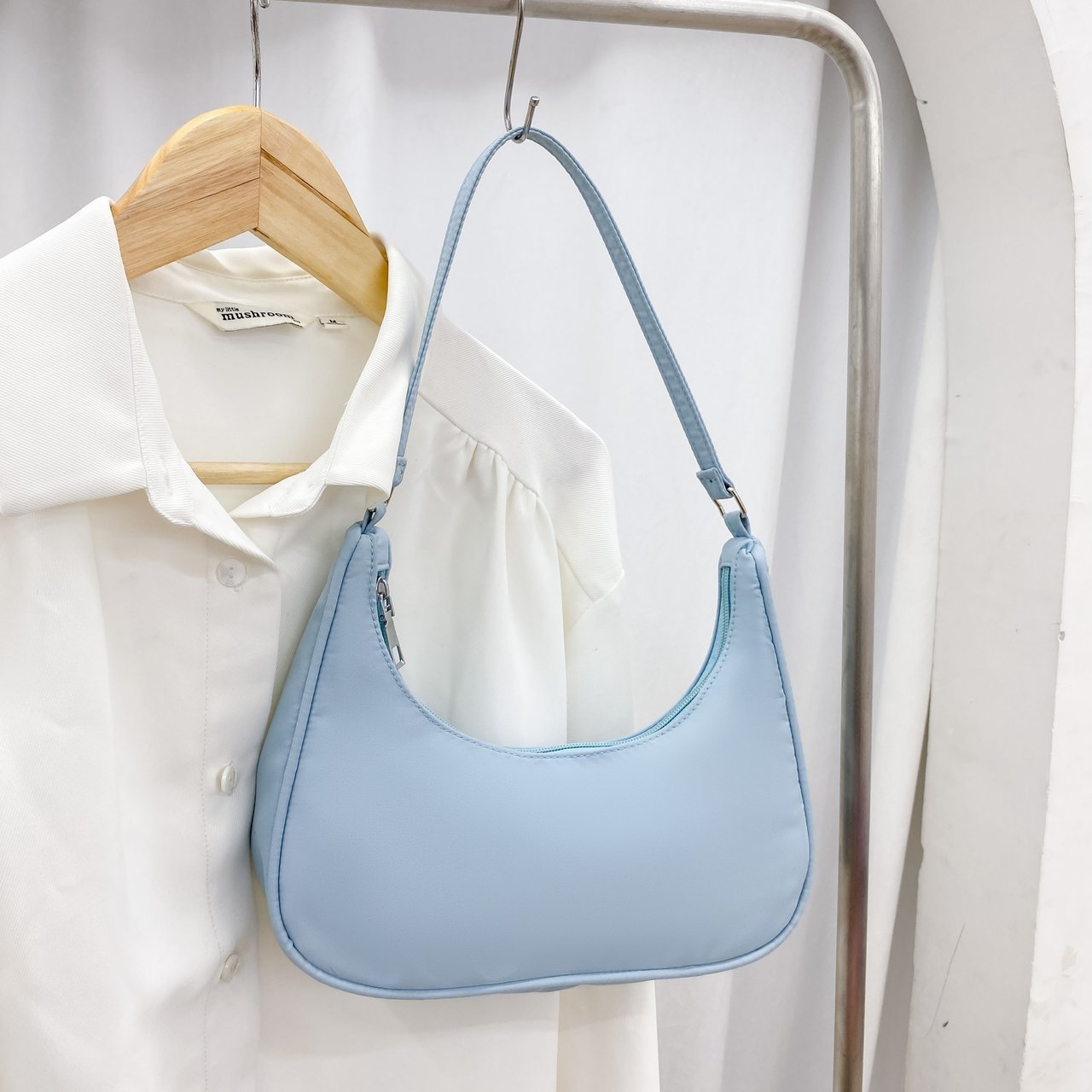 Women's Fashion Trend Dumpling Portable Nylon Solid Armpit Bags