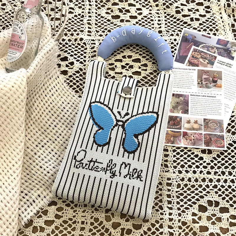 Design Cute Cartoon Mini Knitted Mobile Versatile Phone Bags