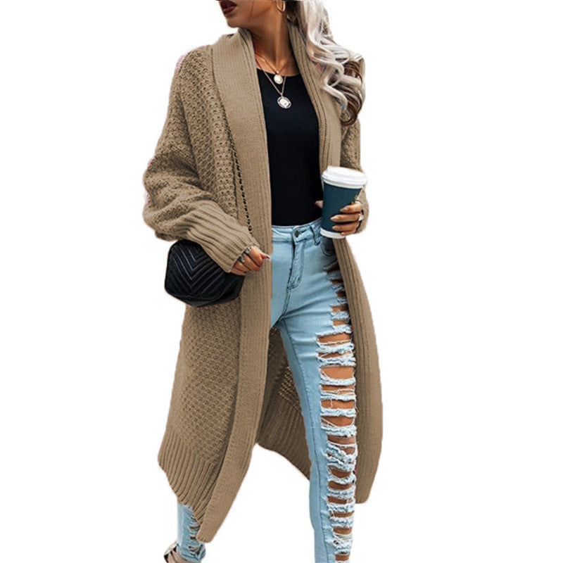 Classy Loose Large Mid-length Irregular Lapel Knitwear