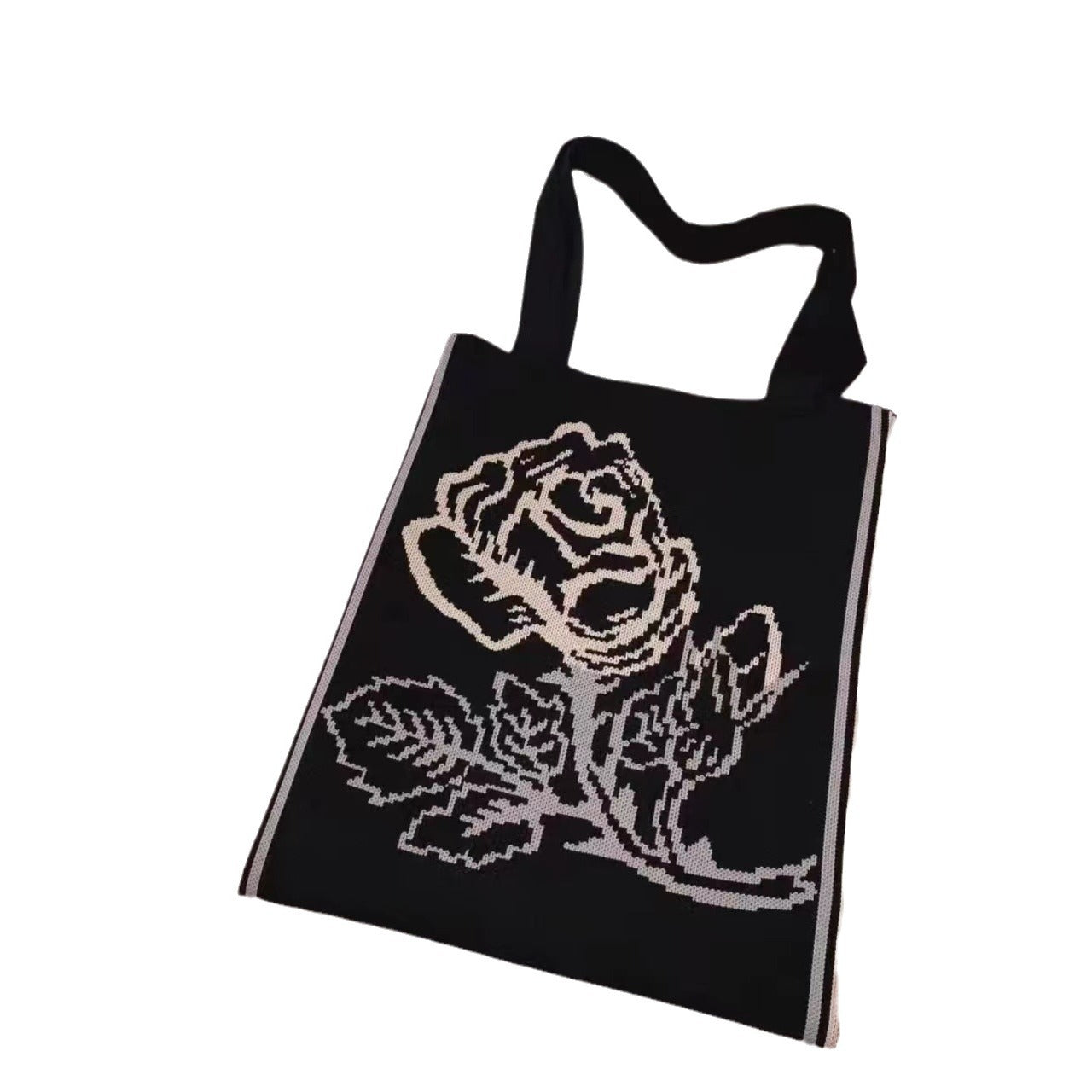 Women's Woven Portable Vegetable Basket Cute Computer Handbags