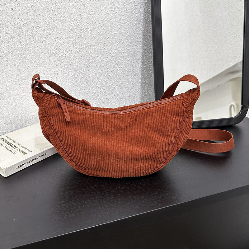 Women's & Men's & Waterproof Dumpling Corduroy Underarm Lightweight Crossbody Bags