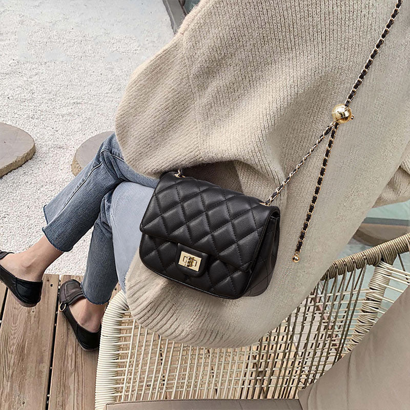 Women's Fashion Genuine Leather Cowhide Golden Balls Shoulder Bags