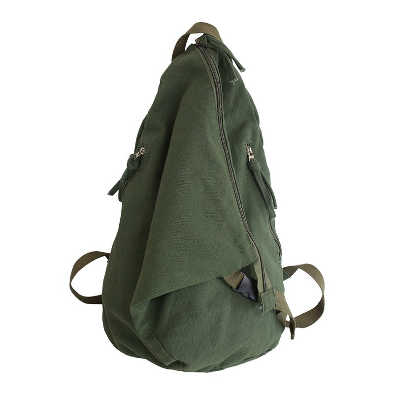 Women's & Men's & Washed Canvas Niche Solid Color Retro Backpacks