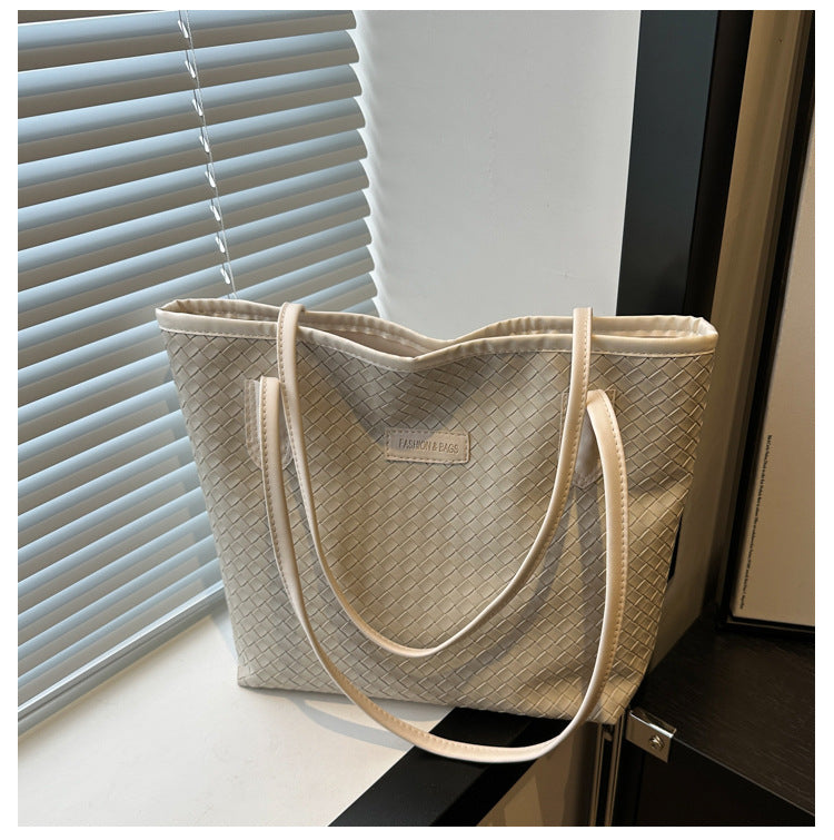 Women's Fashionable Plaid Large Capacity Commuter Underarm Tote Bags