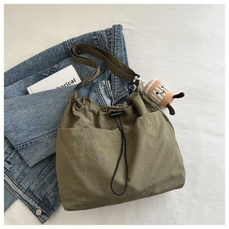 Women's Large Capacity Drawstring Leisure Street One Shoulder Bags