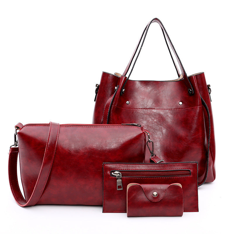 Durable Graceful Trendy Mother Solid Color Shoulder Bags