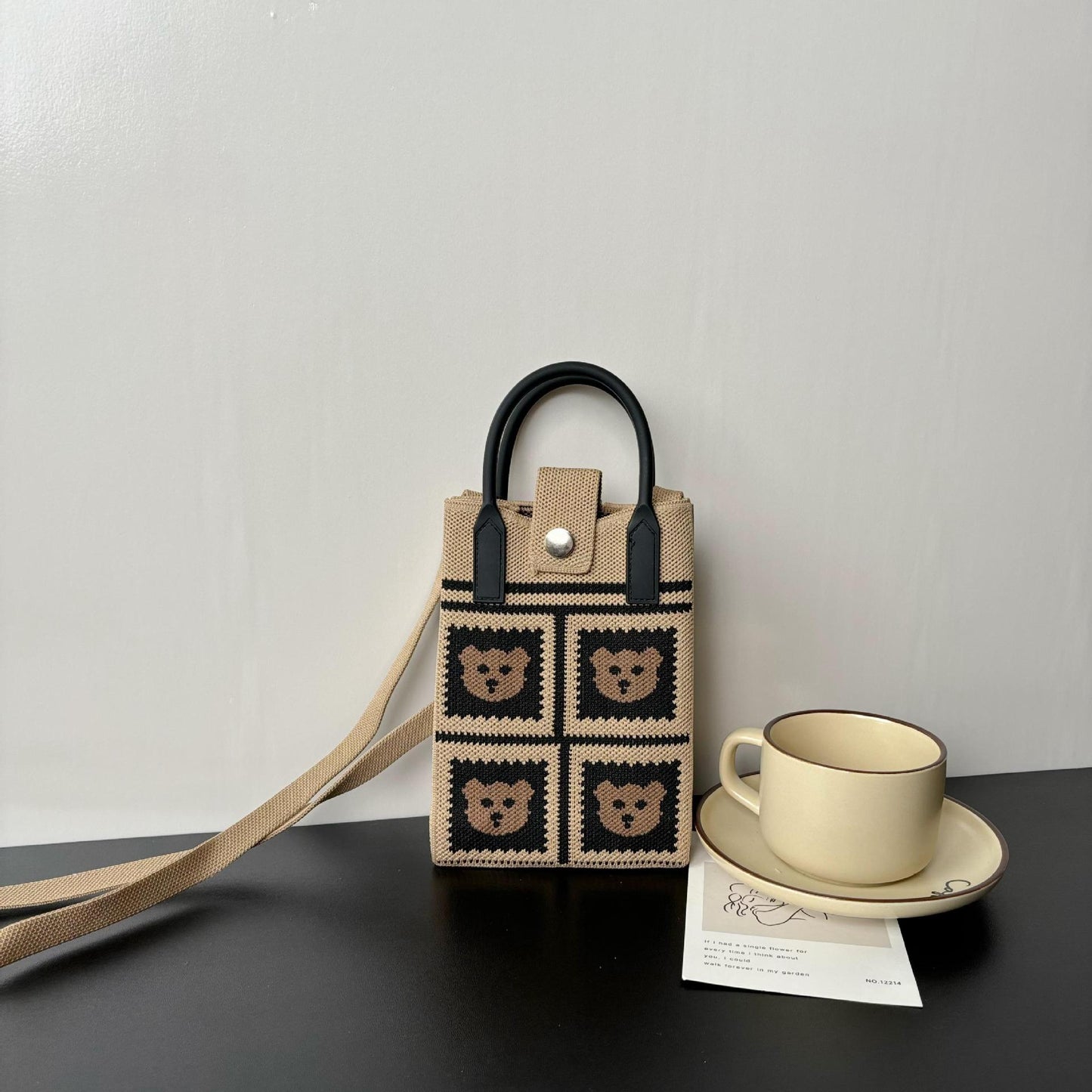 High Sense Mobile Cartoon Knitted Dopamine Bags