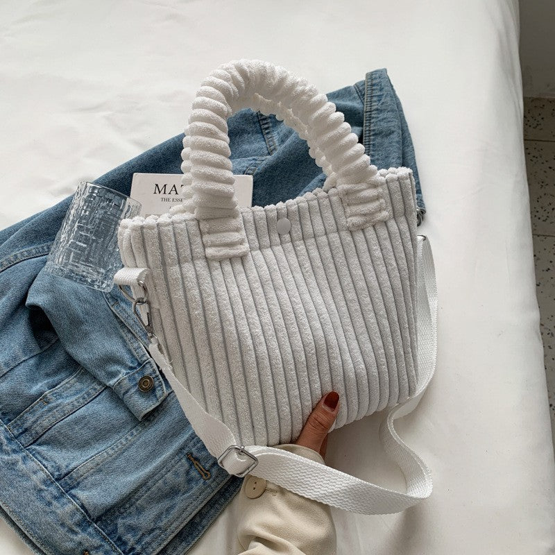 Beautiful Stylish Niche Corduroy Plush Cute Shoulder Bags