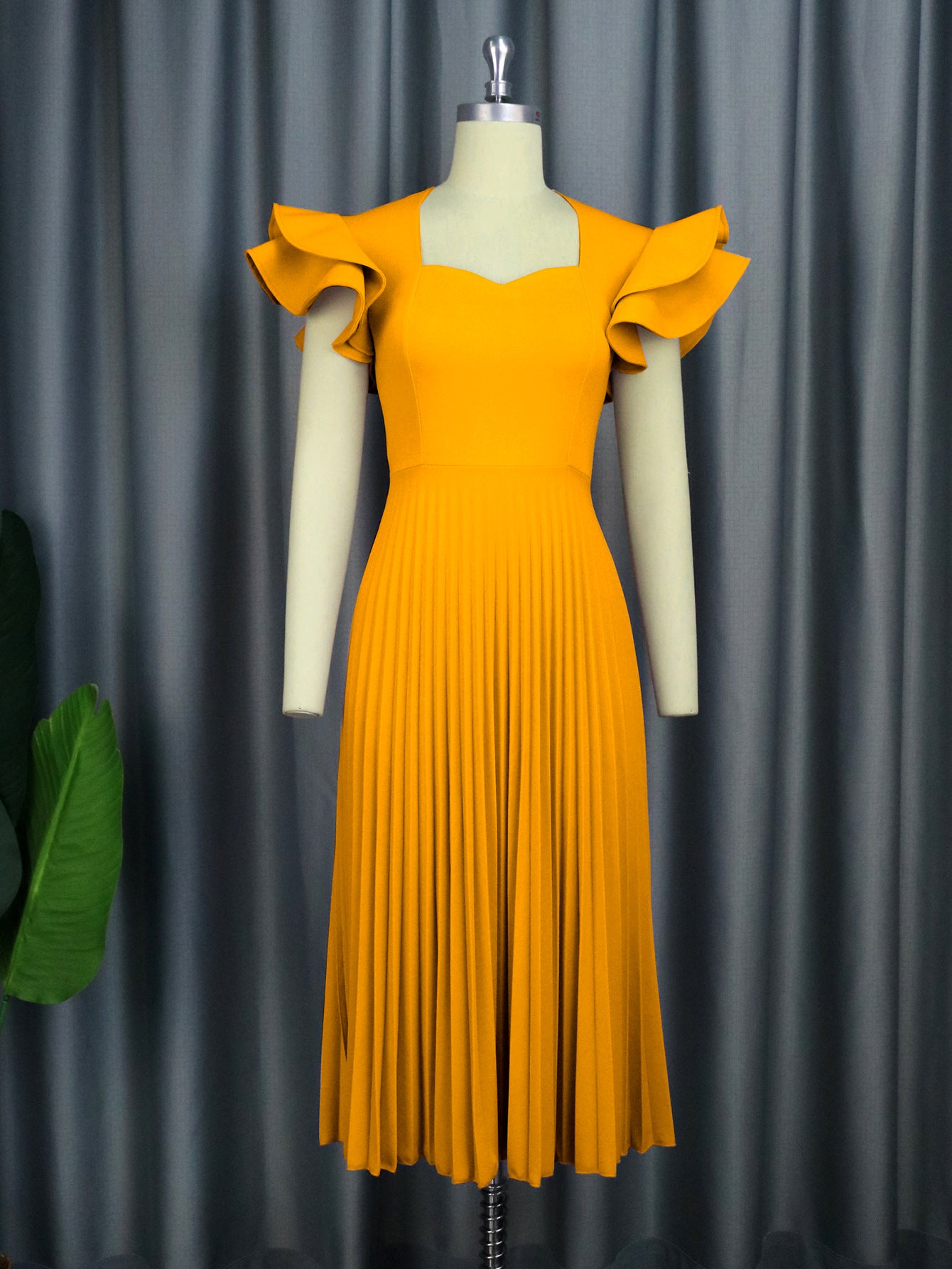 Square Collar Dress Elegant Graceful Leisure Dresses