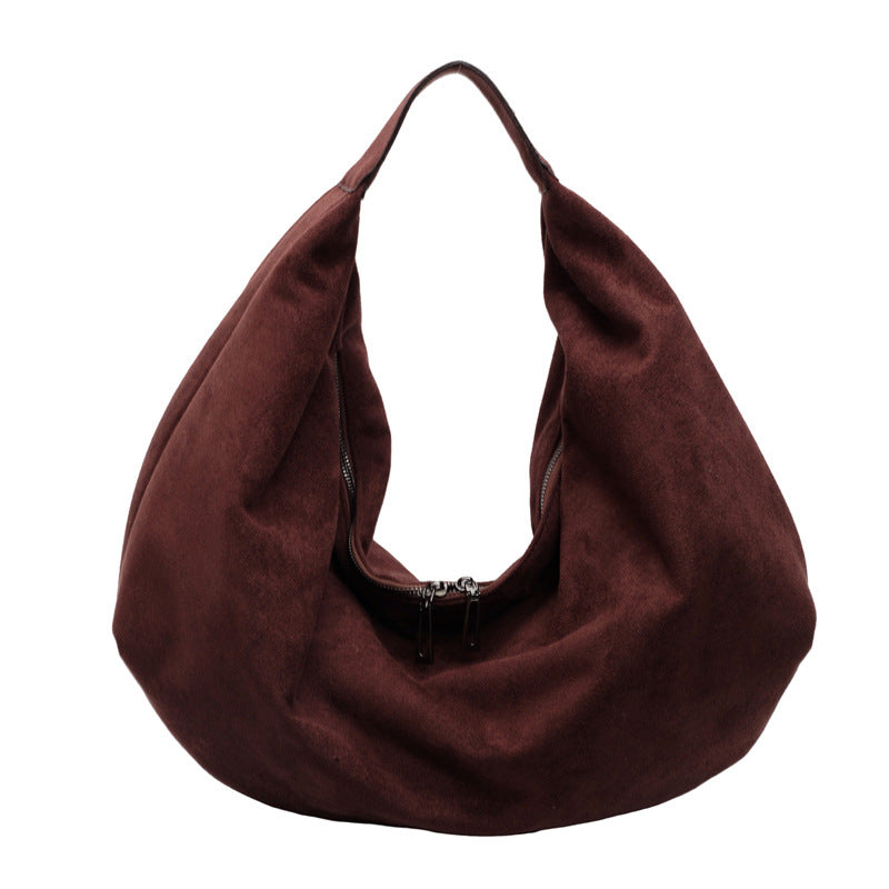 Women's Retro Large Capacity Totes Suede Fabric Tote Bags