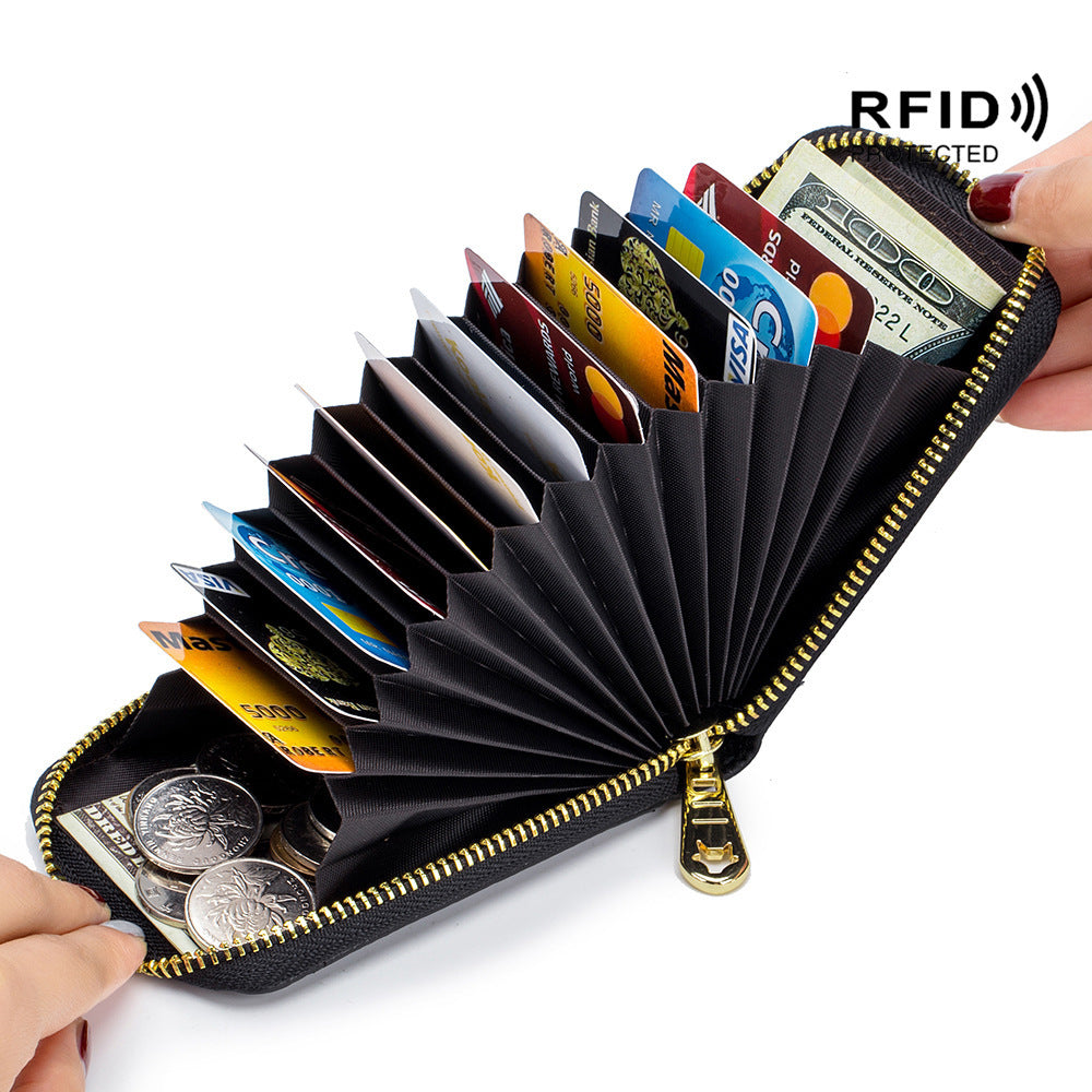 Women's & Men's & Leather Expanding Bank Card Holder
