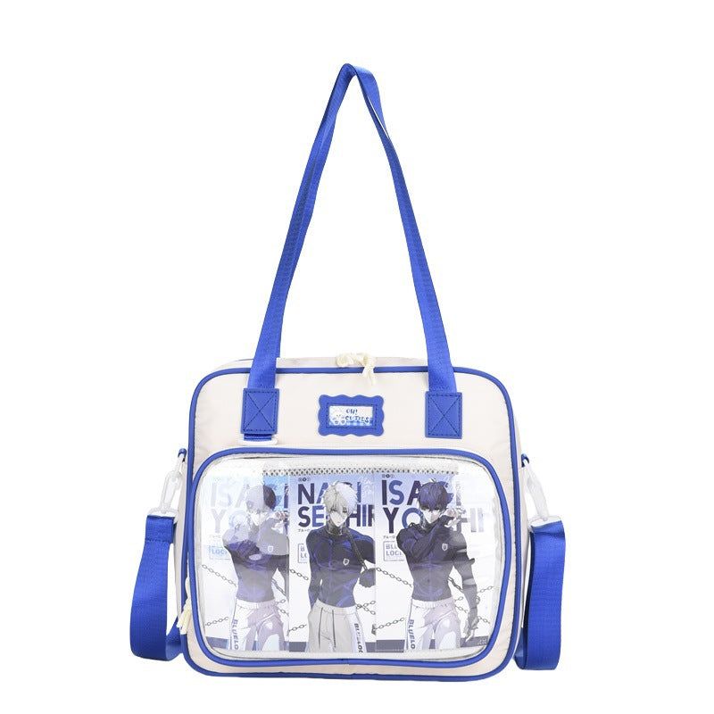 Large Capacity Class Transparent Cartoon Two-dimensional Shoulder Bags