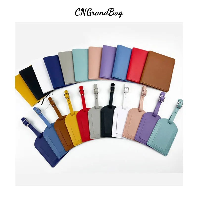 Leather Boarding Passport Baggage Tag Set Id Package