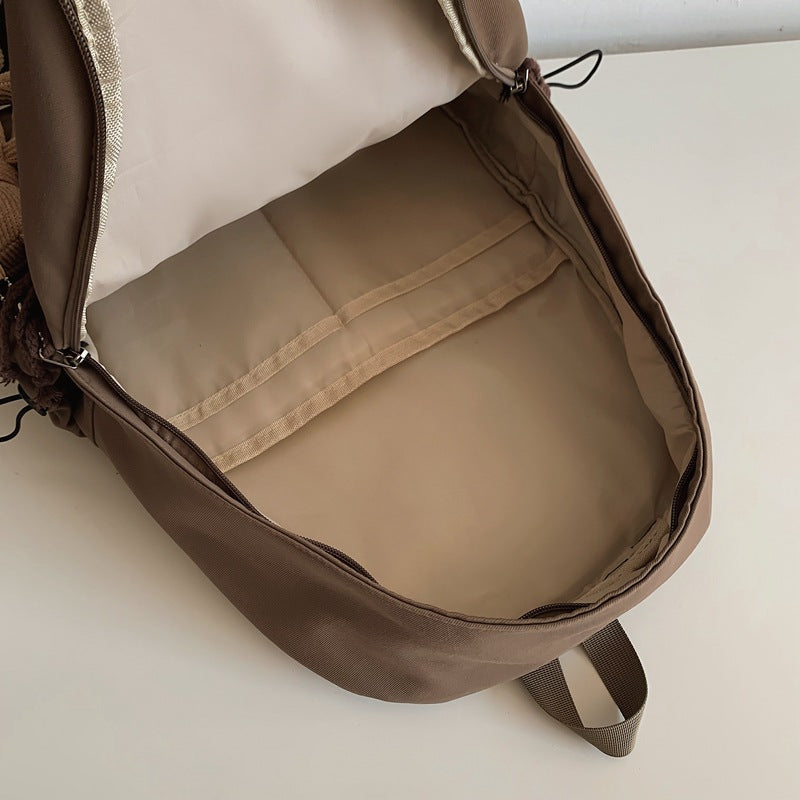 College Artistic Style Large Capacity White Backpacks