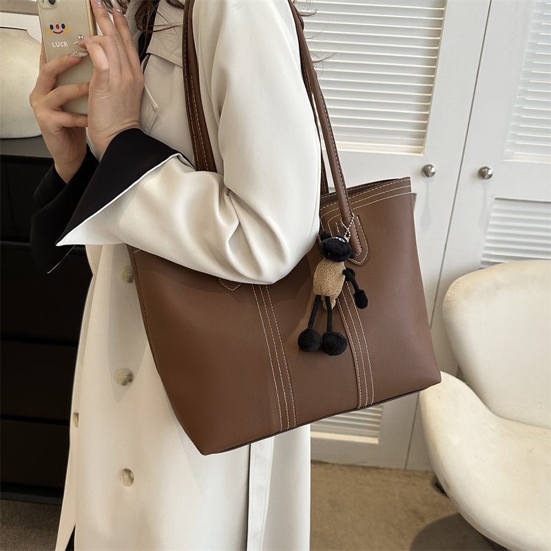 Women's Large Capacity Fashion Commuter Textured Versatile Bucket Bags
